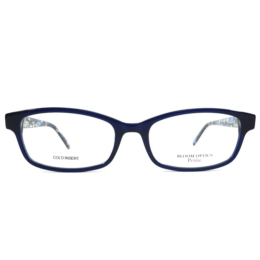 Bloom Optics Petite Eyeglasses Frames PAULA BLU Blue Gray Rectangle 49-16-140